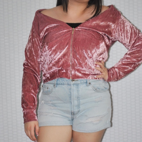 Pink crushed velvet jacket (medium) - Picture 5 of 5